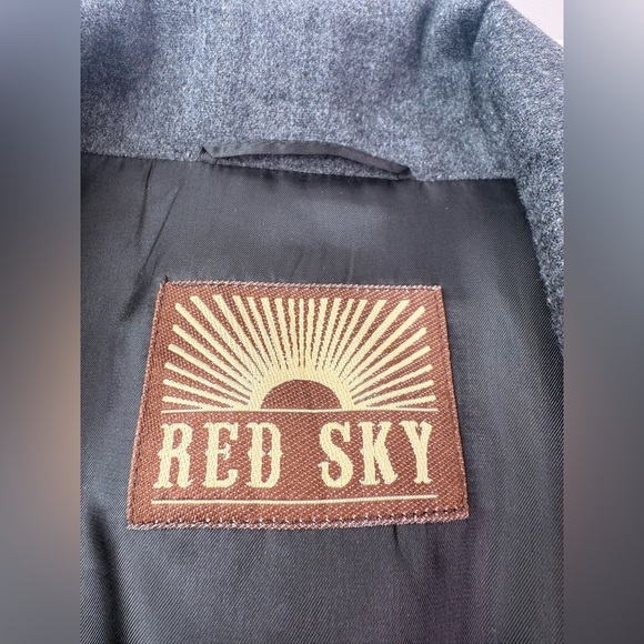 Red Sky Charcoal Wool Blend Vest Button Front Size Large - Picture 3 of 6